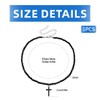 SCJJZ Women's Short Thin Necklace with Black Crystal Beads Cross