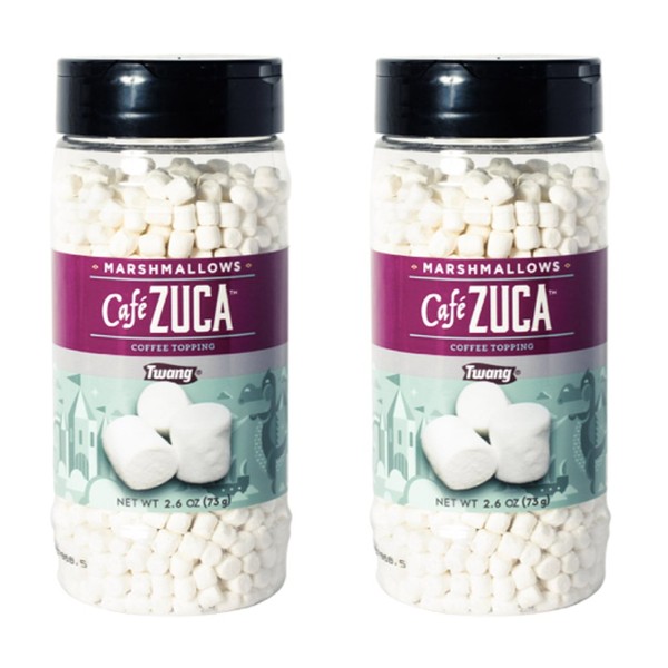 Twang Café Zuca Dehydrated Mini Marshmallows, Coffee Topping, 2.6oz - 2 pack