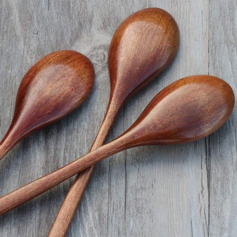Wooden Spoon Fork Knife Eating Flatware Set Portable Utensil Set