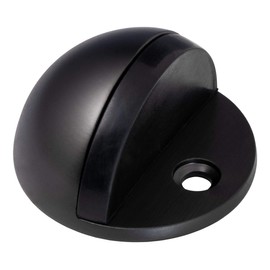 JUVA Design Floor Door Buffer Stainless Steel Black Matt Door Stop with Pin - H8039 | Rubber Buffer 5 mm | Door Hinge Buffer with Depth: 44.5 mm | Height: 25.5 mm | 1 Piece - Floor Door Stopper for