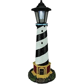 GARDENGREETERS Guiding Light Black and White Solar LED Outdoor Figurine