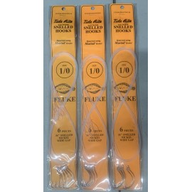 Unbranded 3 Packs Tide Rite Saltwater Fluke Rigs Snelled Mustad Hooks Nickel 1/0