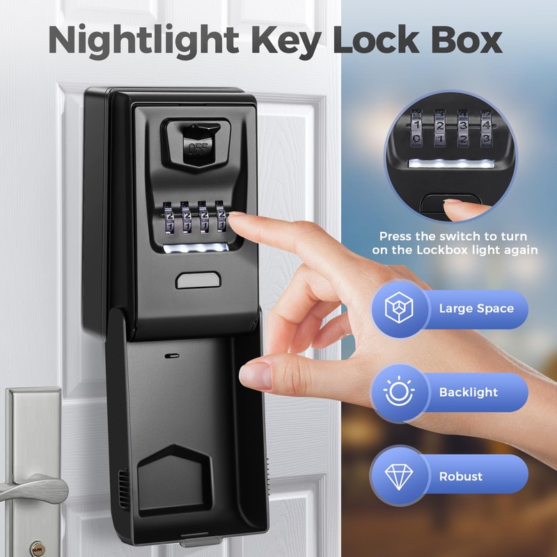 PAIRIER Key Safe with Illuminated Number Code