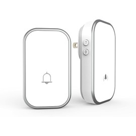 MaximalPower Wireless Doorbell Chime - No Battery Required Push Button and Plug in Receiver LED Adjustable Volume with 38 Ringers for Home Classroom Bedroom Kids Room - Door Bell B02 (1 Pack)