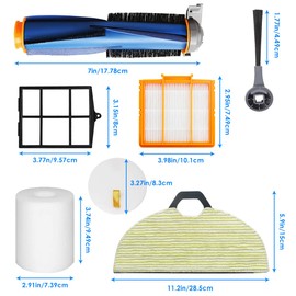 Vacuum Accessories For Shark AV2610WA RV2610WA Main Brush Hepa Filters Pre Filter Mop Pads Side Brush Base Pre-Motor Foam Kit (Accessories For Shark AV2610WA/AV2610WA)