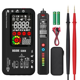 Digital Multimeter Voltage Tester Kit BSIDE S30X+X1 Smart Multimeter and Non Contact Voltage Detector Pen, Electricien Combo Kit Electronic LED Automotive Multimeter Set with Alligator Clip