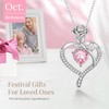 Birthstone Necklace Rose Flower Love Heart Present for Women S925
