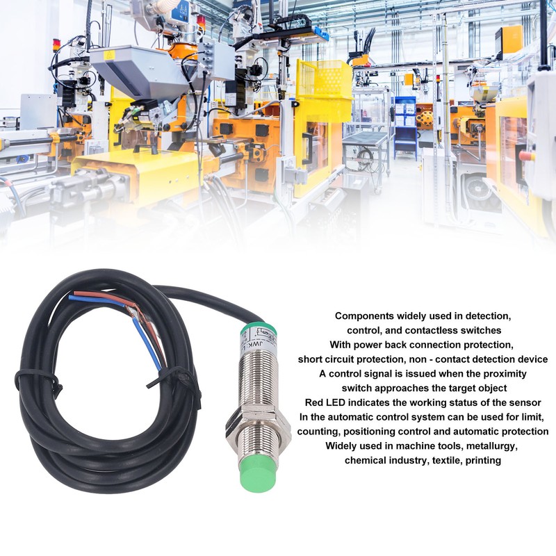 5PCS Inductive Proximity Switch M12 X 1 PNP IP65 Waterproof