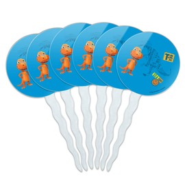 Dinosaur Train T-Rex Buddy Blue Cupcake Picks Toppers Decoration Set of 6
