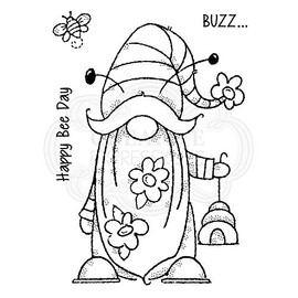 Woodware FRS843 Clear Singles Bee GNOME Transparent Photopolymer Stamp, Sticks to Acrylic Blocks, Decorative Accessories for Cards, Journal, DIY Crafts/Art, Trancparent, 6 x 4 Inch