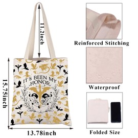 PLITI Fourth Wing Gift Basgiath War College Gift Dragon Rider Gift It's Been My Honor Dragon Tote Bag For Women (Been Honor TGU)