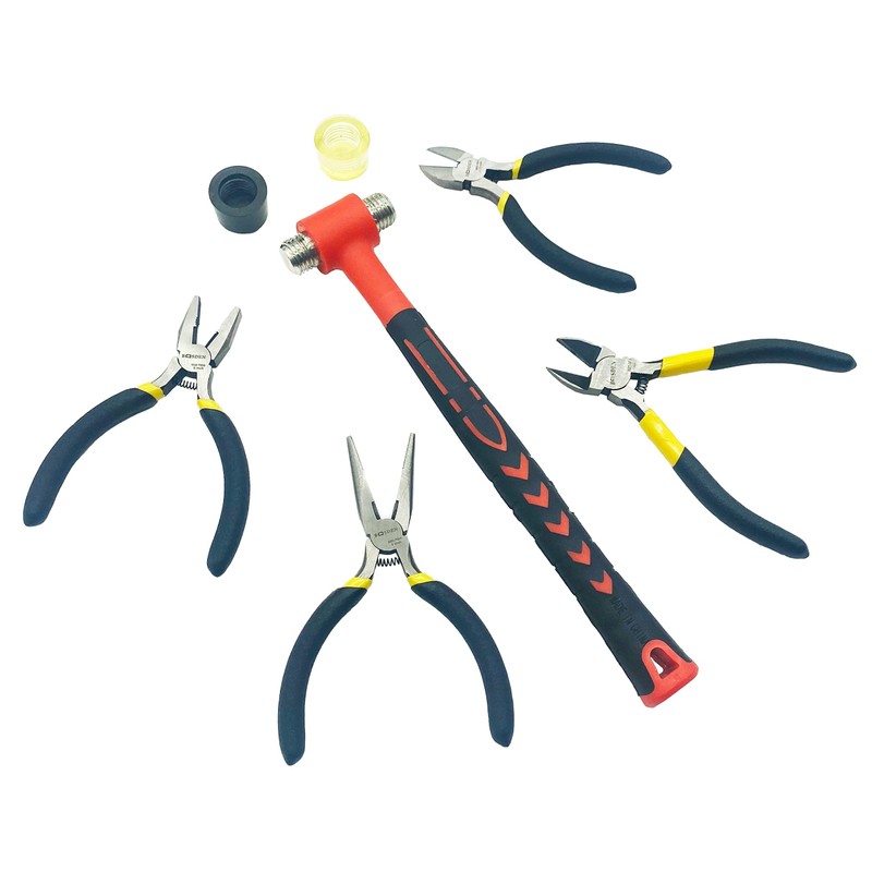 BOOSDEN ゴムハンマー コンビハンマー ゴム&プラ ゴムマレット 耐衝撃 滑り止め 自宅の装飾取り付けハンドツール 30mm (ペンチセット)