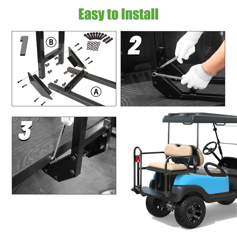 10L0L Golf Cart Universal Rear Safety Grab Bar Compatible with