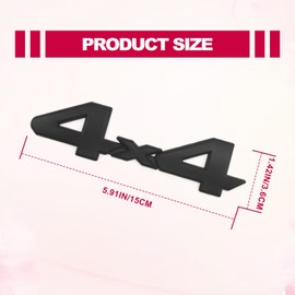 3D Raised ABS Universal Black 4x4 Decal Blackout Emblem Sticker Full Coverage 3/M Adhesive Replacement for Toyota Tundra Tacoma Dodge Ram etc (Matte Black)