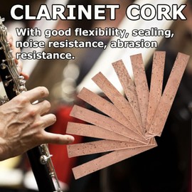 Jadeshay Clarinet Cork, 10 Pieces Clarinet Cork Neck Joint Cork Sheet Instrument Repair Accessories