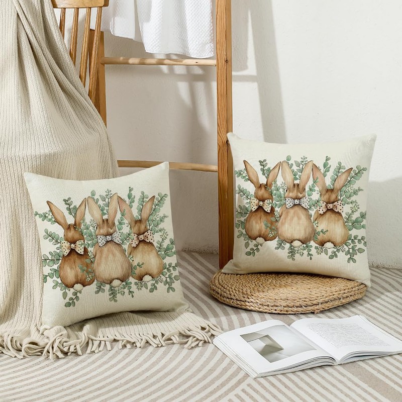 Easter Pillow Covers 16 x 16 Inch Set of 2