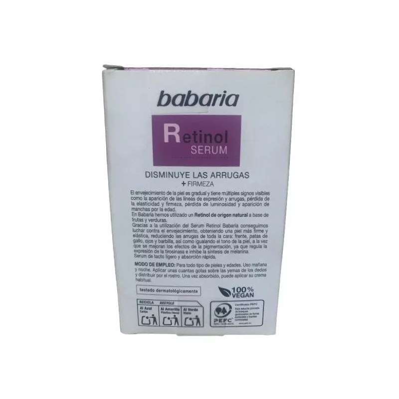 Babaria Serum Facial Retinol, Disminuye Las Arrugas, Piel Mas Firme.