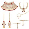 Aheli Indian Traditional Bridal Choker Necklace Matha Patti Nose Ring