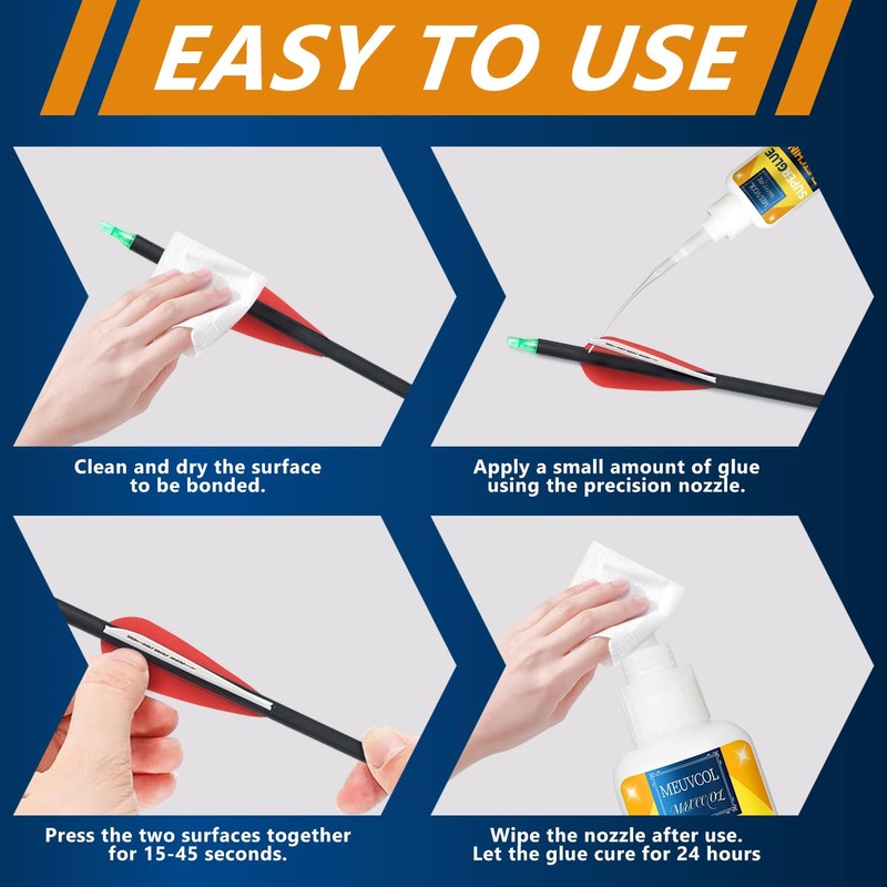 Fletching Glue 100g, Heavy Duty Arrow Glue Kit for Carbon,