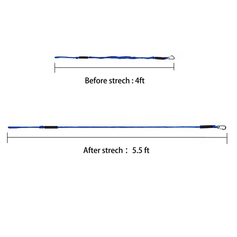 NIUGRECF 4FT Boat Bungee Dock Line Marine Rope 2-Pack for
