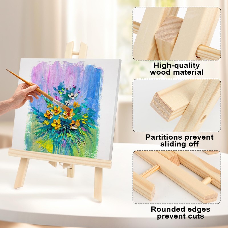 2 Pack Mini Easel Stand 19x28CM Adjustable Tabletop Easel Art