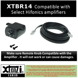 Xtenzi Bass Gain Volume Knob Control Remote XTBR14 Compatible with Hifonics Amplifiers HFR-3