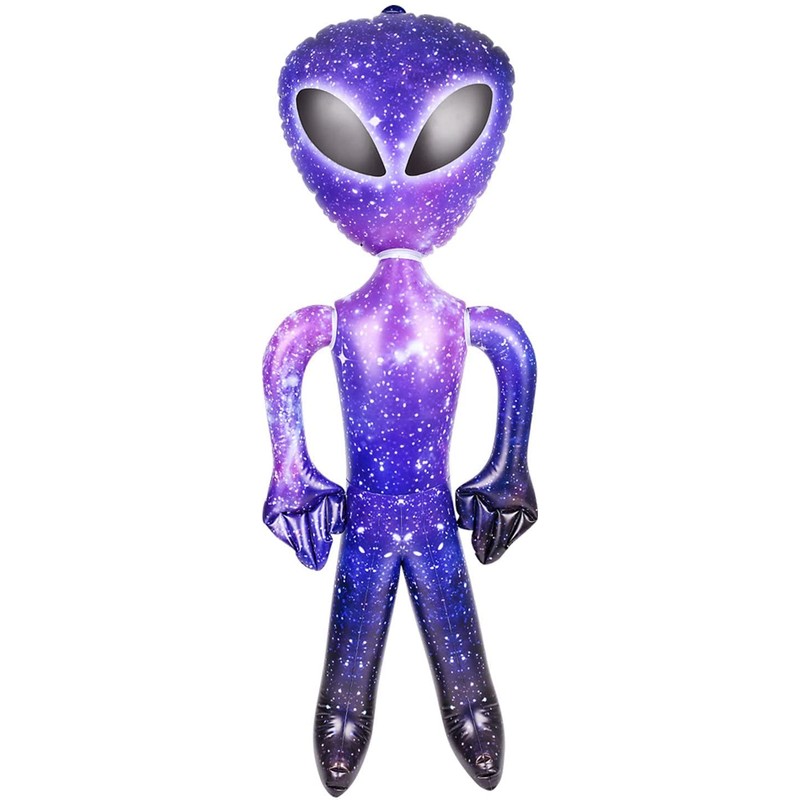 63" Giant Alien INFLATE (Vinyl) Galaxy/Rainbow/Tie Dye. Inflatable Huge Alien