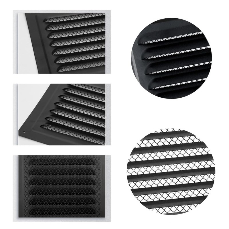 Naisfei Ventilation louver(Black 2 Pack),Gable Vents, Aluminum Walls, Lofts, Garages