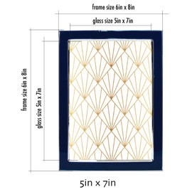 Concepts 6 Pack Enamel Picture Frames for Family Photos, Tarnish Resistant, Elegant Wall and Tabletop Decor in Bulk (Blue, 5X7)