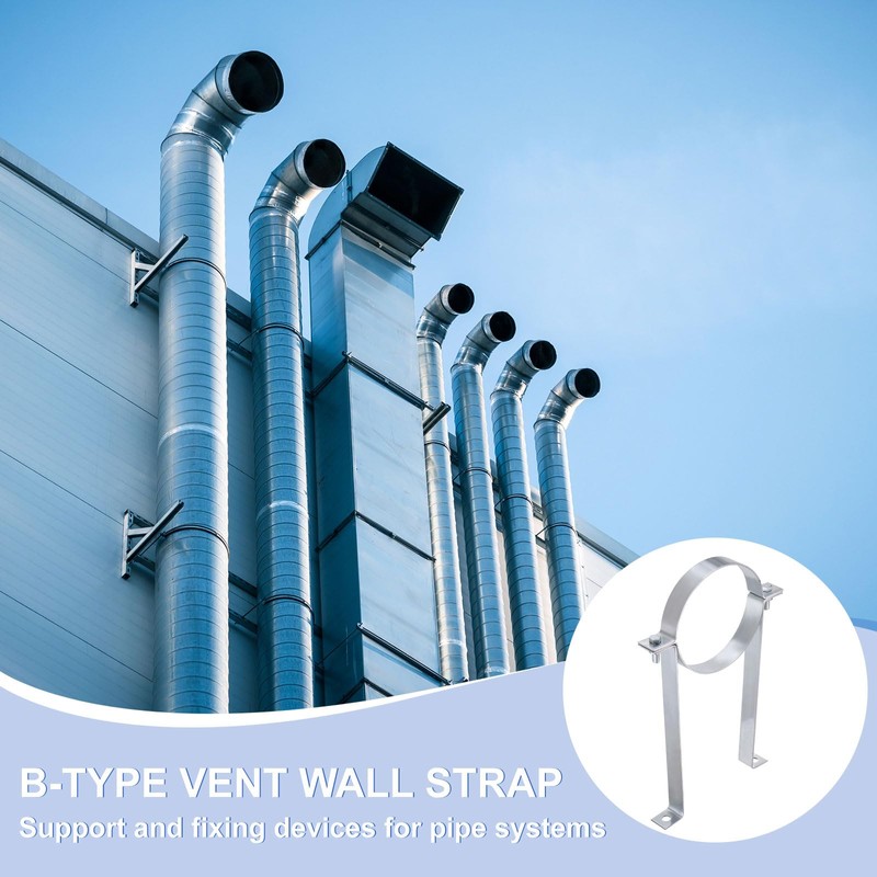 PATIKIL 6 Inch B Vent Wall Strap, 2 Pack Galvanized