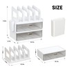 LALOBLUE Acrylic Desk Organizer with Drawer and Vertical File Holder,