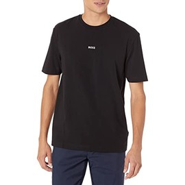 BOSS Mens Center Logo Regular Fit T Shirt T Shirt, Basic Black, Small US