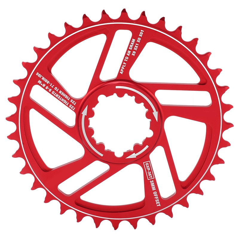 Lebycle Bicycle Chainring 36T Chainwheel 3mm Offset Direct Mount Narrow