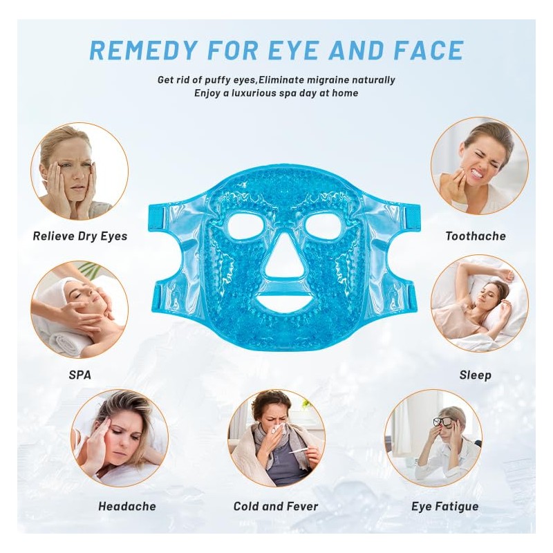 Cold Face Eye Mask Ice Pack Reduce Facial Puff, Dark