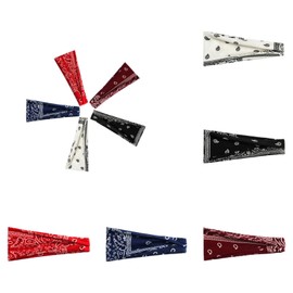 Bomeirc 5 Pack Boho Headbands for Women, Stretch Paisley Print Bandana Headband Yoga,Fashion, Working Out, Travel or Running, Daily for Women and Girls (Combination 2, One size)