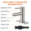 Brushed Nickel Bathroom Sink Faucets Single Hole Single Handle Stainless