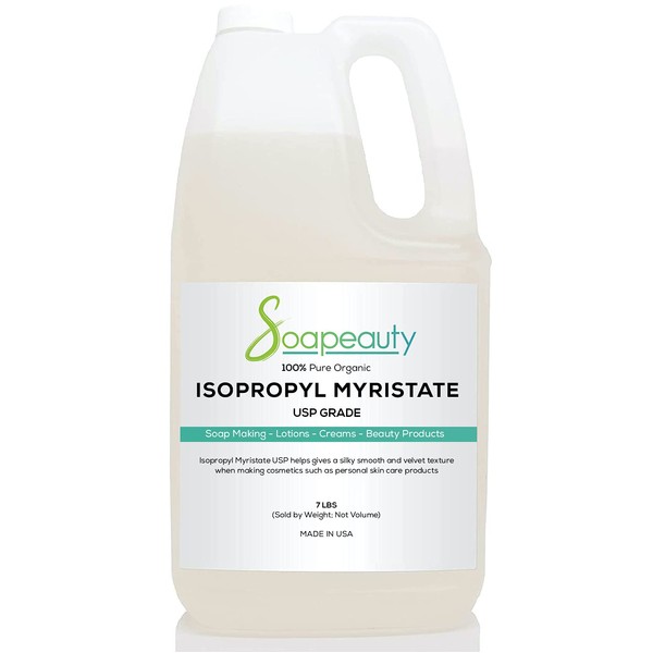 ISOPROPYL Myristate Cosmetic Grade for Soap Making, Fragrances, Shampoo, Creams & Lotion, Makeup & Adhesive Remover, Antiperspirants & Deodorants | 7 lb