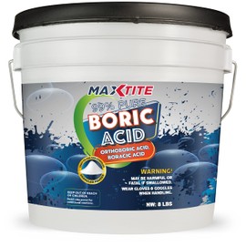 99% Pure Boric Acid - Granular (8 lbs) - Granular, Premium Industrial Grade Strength H3BO3 - Convenient Easy-Open Resealable Pail