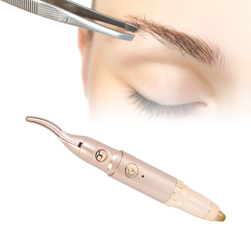 2 in 1 Heated Eyelash Curler Eyebrow Hair Remover Double