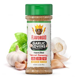 Garlic Lovers Seasoning Mix by Flavor God - Premium All Natural & Healthy Spice Blend for Grilling Chicken, Beef, Seafood, Vegetables, Salad, Tacos, Pizza, & Pasta - Kosher, Gluten-Free, Dairy-Free, Vegan, Keto Friendly