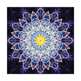 MWOOT DIY 5D Luminous Diamond Pasted Painting by Number Kit,Special Shaped Rhinestone DIY Diamond Embroidery Painting Pictures Cross Stitch Craft Arts for Home Wall Decor (30 x 30CM),Mandala Flower