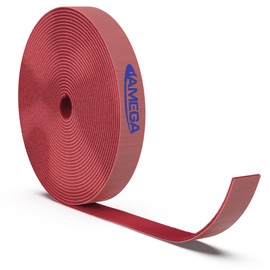 JAMEGA 5 m Velcro Cable Ties Roll - 15 mm Wide Free Cut to Size Reusable Velcro Cable Ties on Roll Velcro Tape Roll Velcro Cable Organiser Cable Management - Red