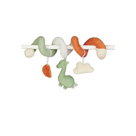 Sterntaler Toy spiral Dino Rexi - toy made of soft fine cord and microfleece, for attaching to baby bed - toy with rattle, colourful