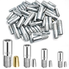 Elesunory 60 Pcs 1/4" 5/16" 3/8" 1/2" Concrete Anchors, Zinc-Plated Carbon Steel Drop in Anchors Assortment Kit, Expansion Bolts for Concrete Drywall