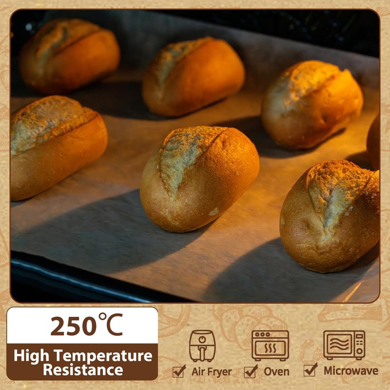 200 Pcs Parchment Paper Baking Sheets with 1 Small Pastry