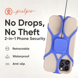 Pulpo Correa de seguridad para telfono celular, color lavanda ceniza se adapta a telfonos inteligentes de hasta 6.8 pulgadas, correa retrctil para... 