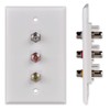 3 RCA Wall Plate, Conwork Composite Audio Video RCA Pure
