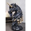Macabre Black Dark Unicorn Horse With Skeleton Bones And Skulls