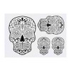 4 x 'Sugar Skull' Temporary Tattoos - Water Resistant, Skin-Safe,