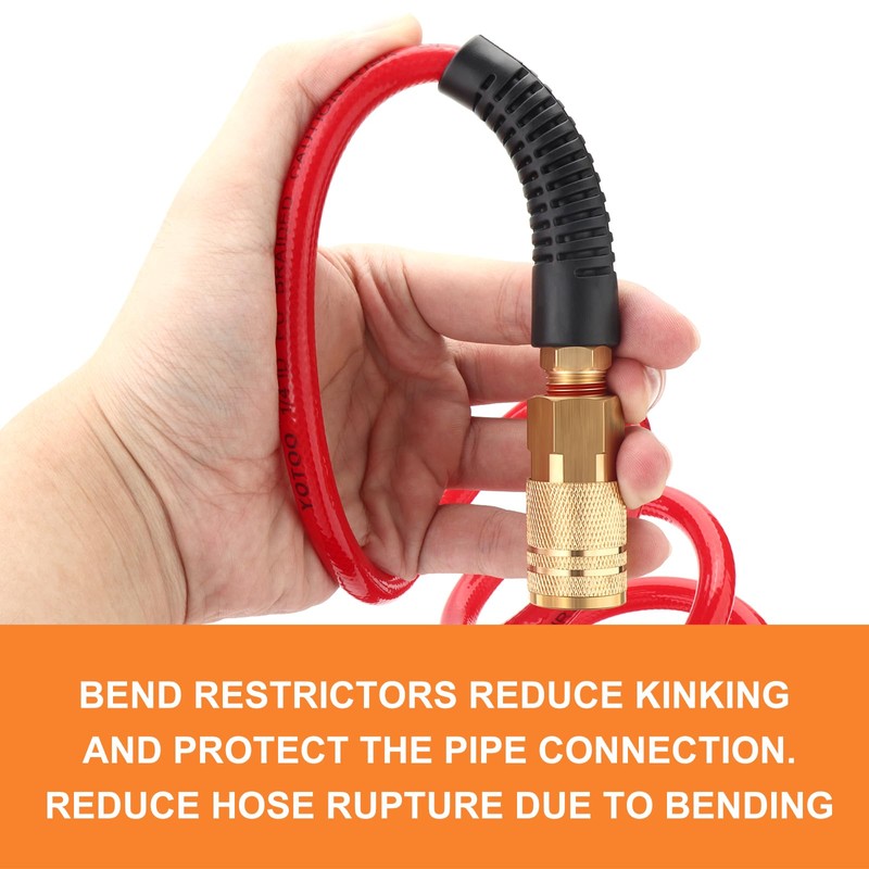 GASHER 1/4" x 25FT Red Reinforced Polyurethane Recoil Air Hose